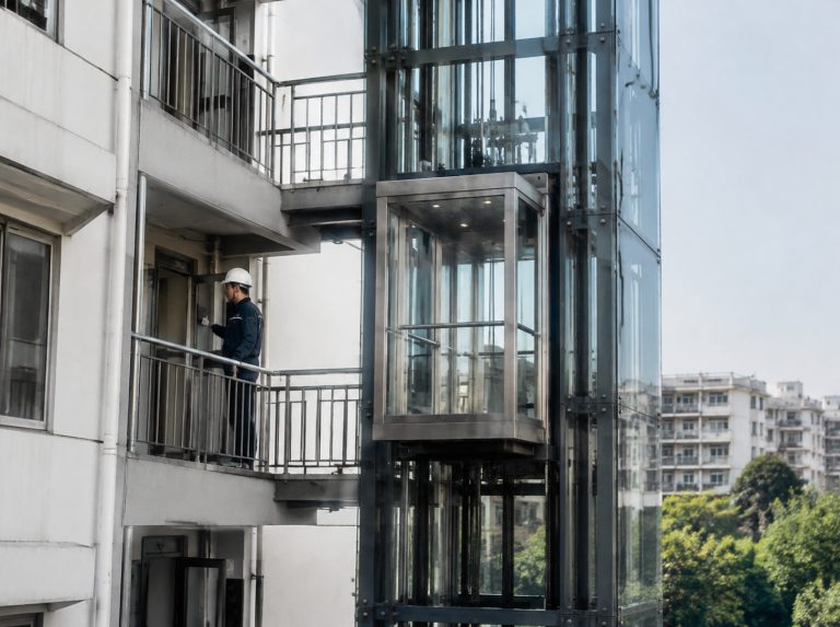庆阳旧楼加建观光电梯